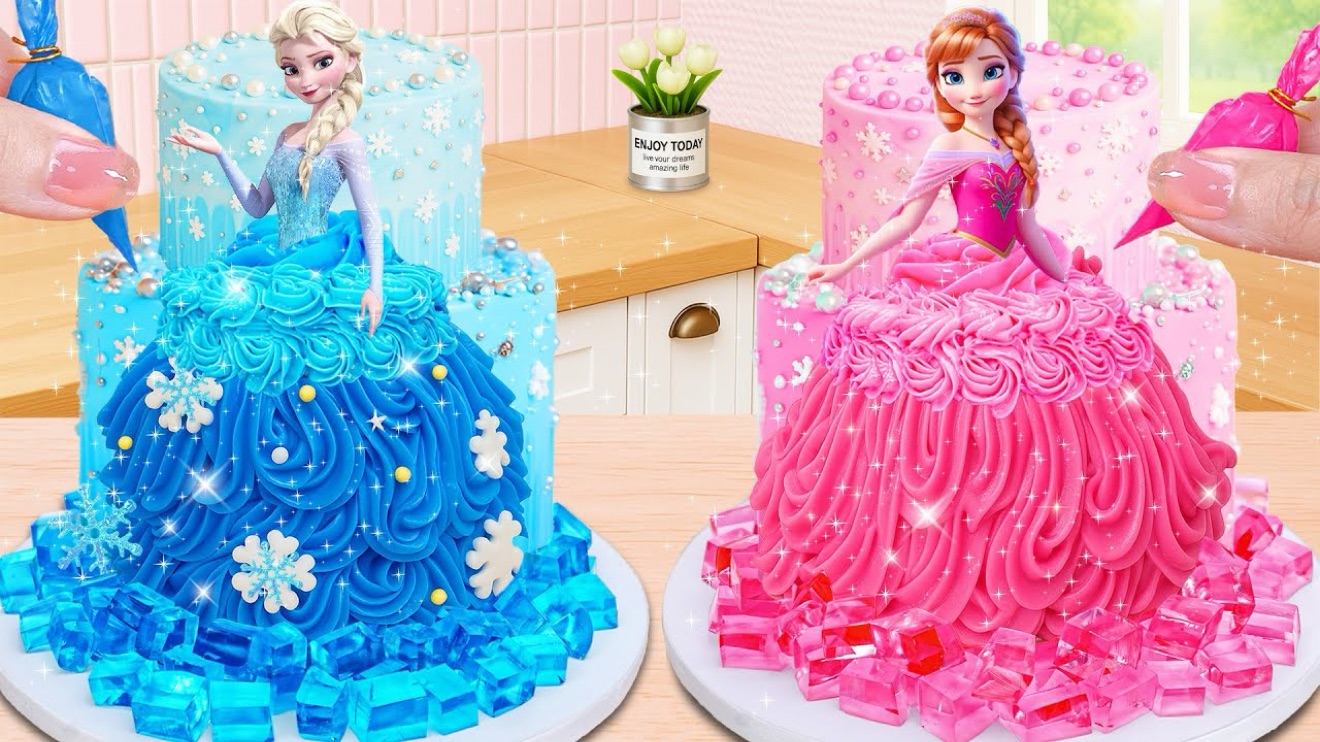 Эльза How to Make Elsa & Anna Princess Doll Cakes | Frozen Theme Cake Decorating | Cute Mini Bakes смотреть онлайн