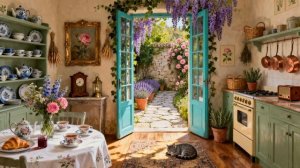 🌸ПРИЯТНАЯ МУЗЫКА В УЮТНОЙ ЛЕТНЕЙ КУХНЕ ДЛЯ ОТДЫХА И РАССЛАБЛЕНИЯ