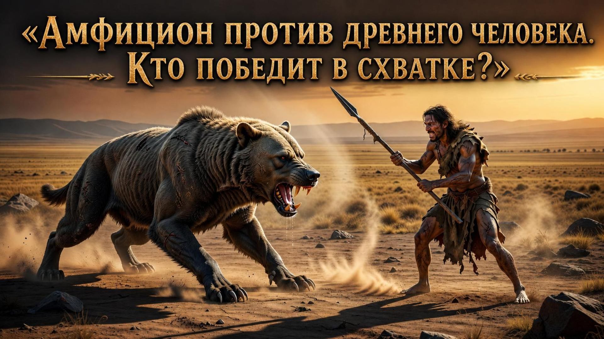 Амфицион против древнего человека. Кто победит в схватке за выживание?