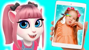 Настя попала в игру Моя Говорящая Анджела | Мама играет в игру и спасает Настю
