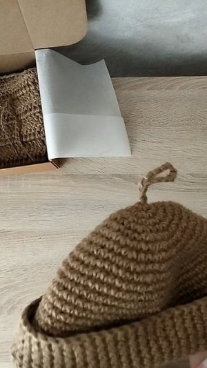 Шапка из джута для бани и сауны