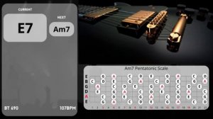 City Breeze Blues Guitar Backing Track in Am