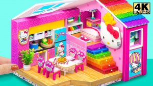 Сделайте дом шеф-повара Hello Kitty с великолепной кухней, ванной и спальней для двоих Миниатюр