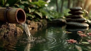 Звуки воды для сна 🌿 Дзен-фонтан, расслабляющая музыка и пение птиц | 4+ часа