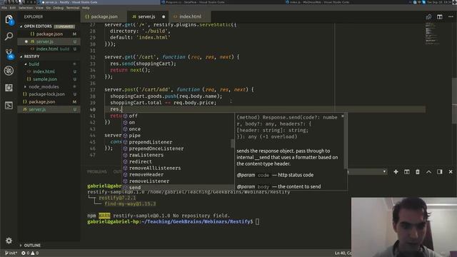 Создание простейшего REST-сервера на JavaScript с Node.js смотреть онлайн