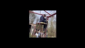 Установка ферм для навеса