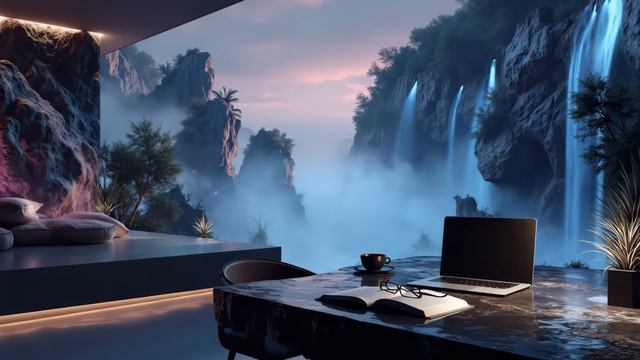 Ambient deep work music - Ethereal waterfall sounds for productivity & deep focus sessions смотреть онлайн