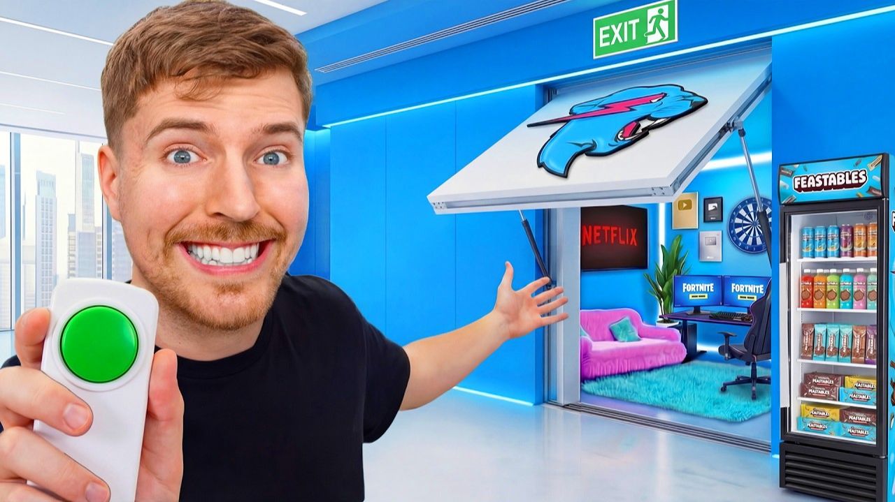 Я построил секретную комнату, чтобы прятаться от MrBeast!