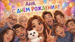 Аня с Днём Рождения! Песня в подарок. Поздравить Анну. Классное поздравление к Дню рождения.