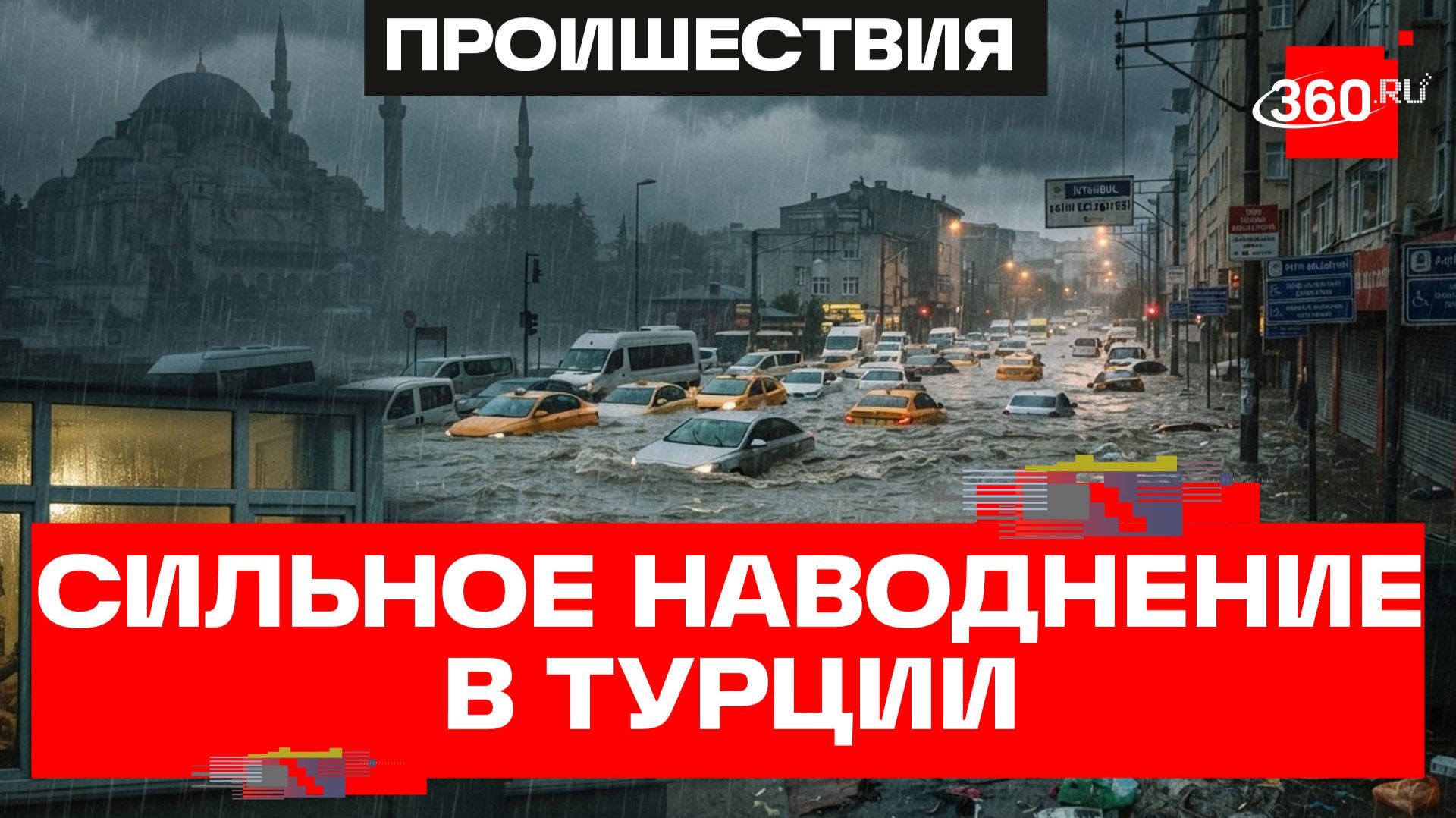 Плавают машины, прячутся люди – желтый уровень опасности из-за потопа в Стамбуле смотреть онлайн