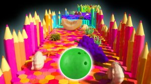 🌈🎳 Изучаем цвета, формы и фрукты с помощью кинетического песка и шара для боулинга