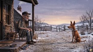 Старик и бродячая собака учатся доверять друг другу