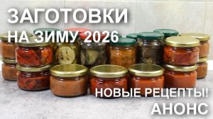Заготовки на зиму 2026! АНОНС моих новых рецептов заготовок