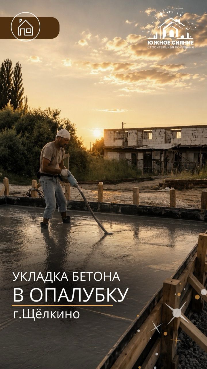 ЗАЛИВКА ПЛИТНОГО ФУНДАМЕНТА | ЮЖНОЕ СИЯНИЕ