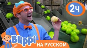Как устроена Яблочная Фабрика _ Изучай этот мир вместе с Блиппи _ Blippi Russian