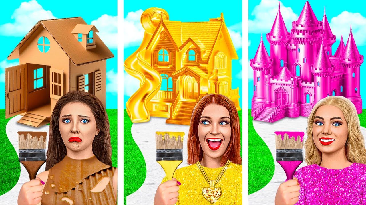 Задача «Один цветной дом» #Rich vs Broke vs Giga Rich смотреть онлайн