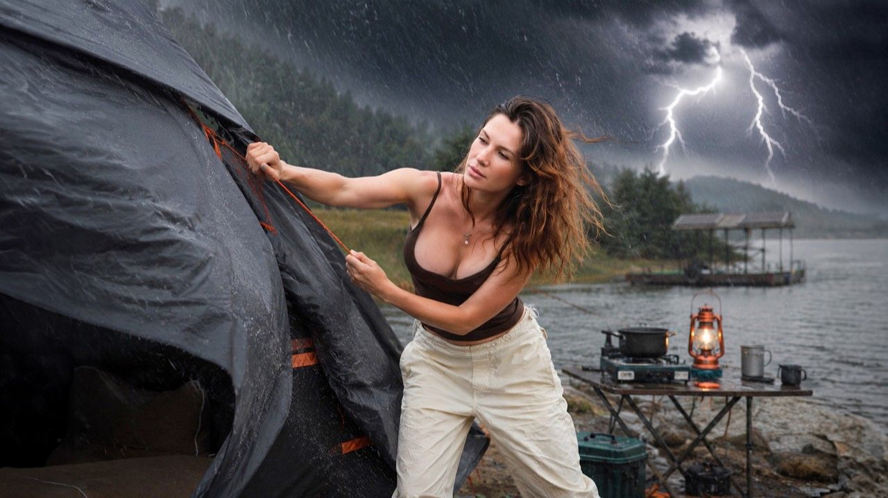 🌡️⛈️⛺ От 38 °C жары до сильного шторма. Купание и одиночный кемпинг у озера