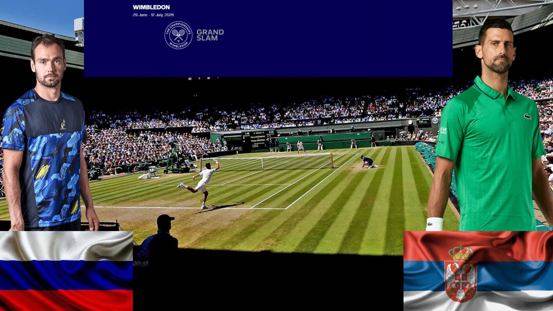 5/07 ⏰15:30 🇷🇺Роман Сафиуллин - (7) 🇷🇸Новак Джокович/🏆Grand Slam 🇬🇧Уимблдон. 4-й круг смотреть онлайн