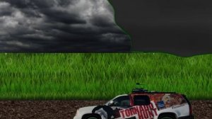 Анимация THE WEATHER CHANNEL убегает от торнадо