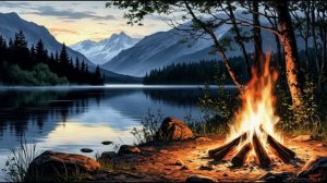 Звуки костра и плеск воды