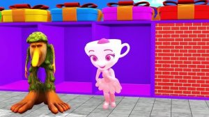 МУЛЬТИКИ ПРО ЖИВОТНЫХ Большая горка Слон Тигр Горилла Бегемот Корова 3D ИГРА ДЛЯ ДЕТЕЙ 🐘