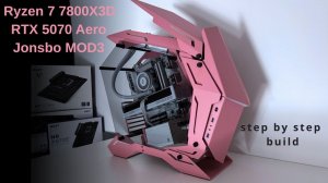 Ryzen 7800X3D / RTX 5070 Бело-розовая сборка в Jonsbo MOD3