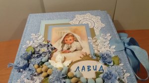 Фотоальбом для малыша Давида, ручная работа, скрапбугинг, скрапальбом, альбом ручной работы на заказ