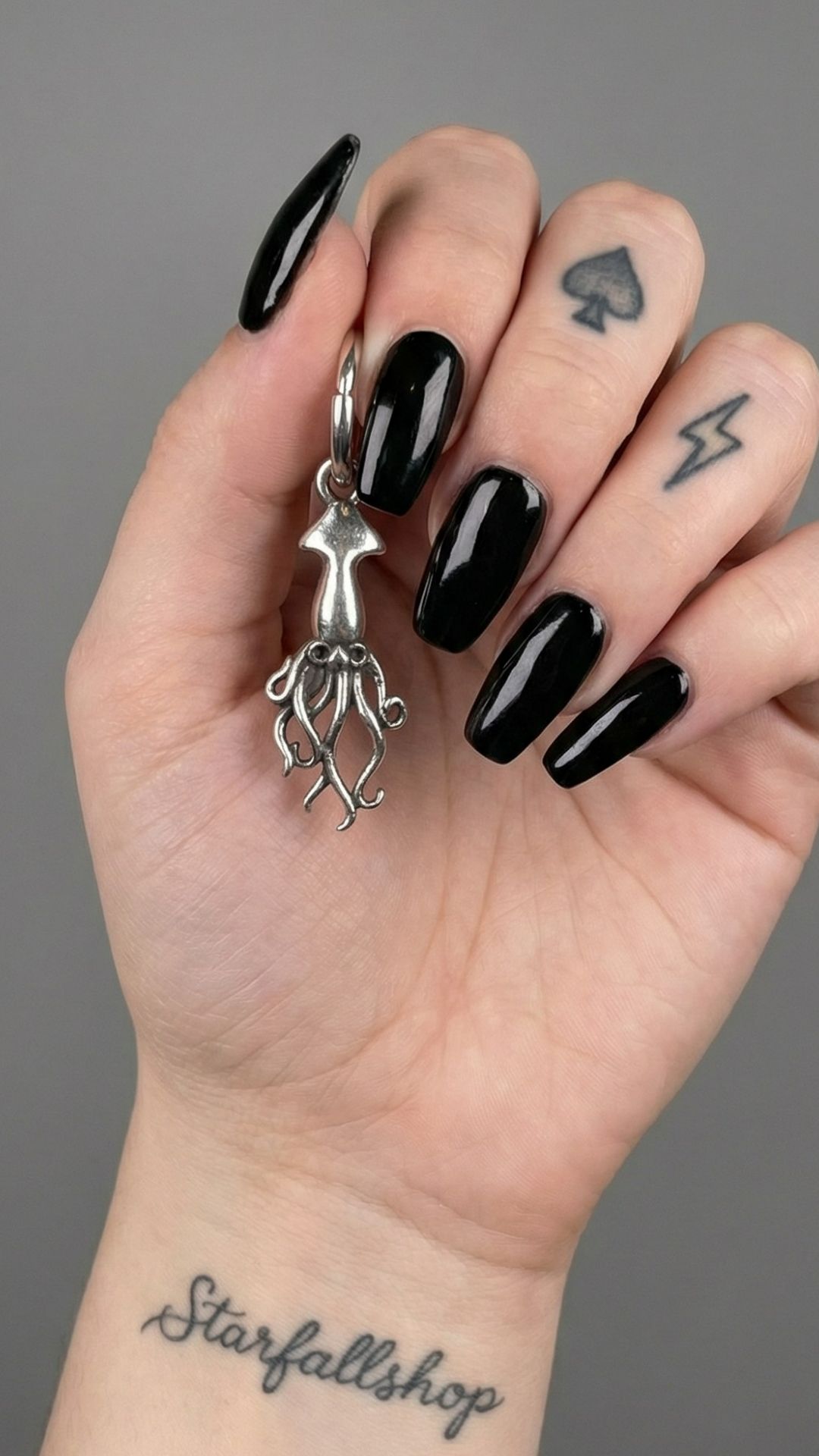 Длинные серьги конго с подвесками "Кальмары" от StarfallShop