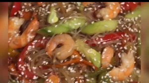 Салат Фунчоза с креветками Китайская кухня Рецепт от повара