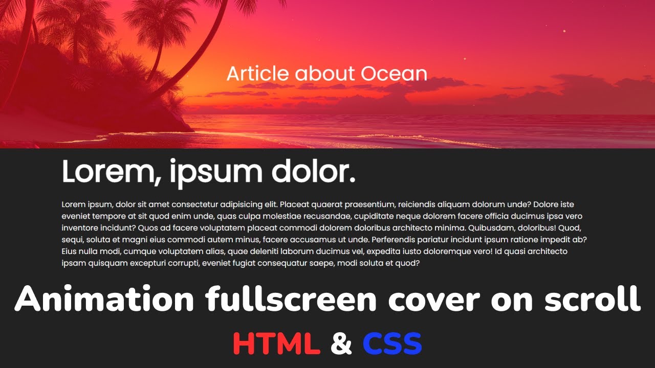 Анимация полноэкранной обложки при прокрутке используя HTML & CSS || Animation cover on scroll CSS смотреть онлайн