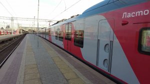 Отправление ласточки ЭС2Г-128 сообщение Москва-Крюково с Ленинградского вокзала