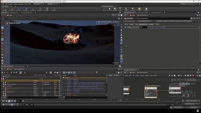 015-Lookdev the Meteor Trail & Impact Explosion