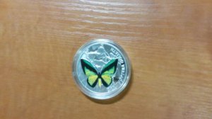 Монета птицекрыл голиаф   Ornithoptera goliath