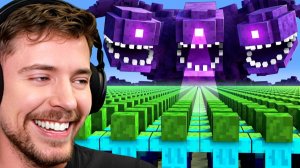 Мистер Бист. 10,000 зомби против Мутанта Иссушителя! Minecraft MrBeast