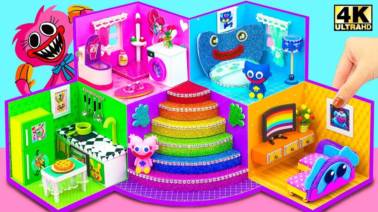 Сделать всю 5-комнатную коллекцию POPPY PLAYTIME в миниатюрном домике из картона #Миниатюрный д смотреть онлайн