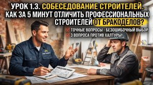 Курс «Сам себе технадзор». Урок 1.3. Собеседование строителей