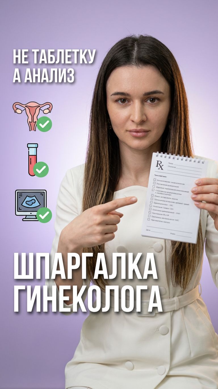 📋 Чек-лист анализов по гинекологическим жалобам