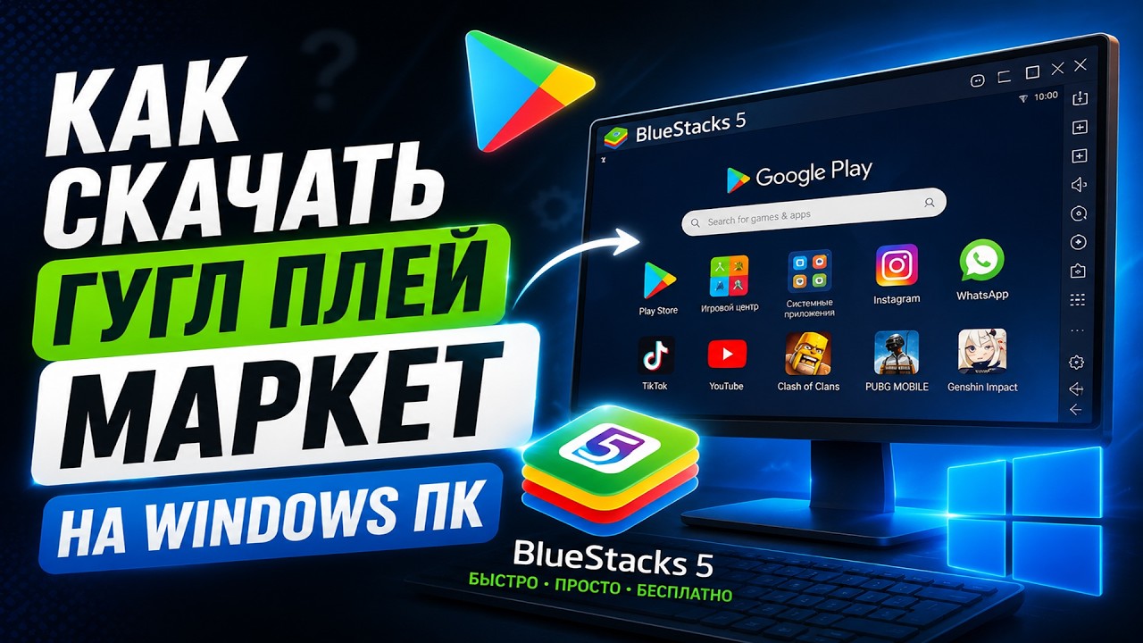 Как скачать Google Play Market на ПК / Windows в 2026