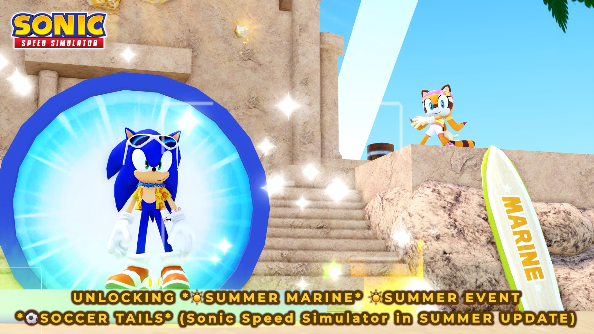 ROBLOX (#715; UNLOCKING *☀️SUMMER MARINE* ☀️SUMMER EVENT + *⚽️SOCCER TAILS* (Sonic Speed Simulator))