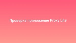 Проверка приложени Proxy Lite.