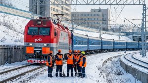 Прибытие пассажирского поезда из Беларуси в Новосибирск с синими вагонами [Сборник 2018 года]