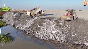 Строительство, засыпка водного канала, высотные съёмки