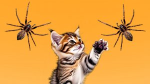 ПАУКИ 🐾 Новая игра для кошек, котов и котят! На экране ПАУКИ бегают от вашей кошки!