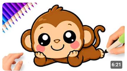 КАК НАРИСОВАТЬ ПРОСТУЮ МИЛУЮ ОБЕЗЬЯНКУ 🐵 смотреть онлайн