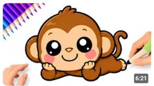 КАК НАРИСОВАТЬ ПРОСТУЮ МИЛУЮ ОБЕЗЬЯНКУ 🐵