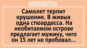 Самолет терпит крушение. В живых одна стюардесса... | Анекдоты смешные | Юмор