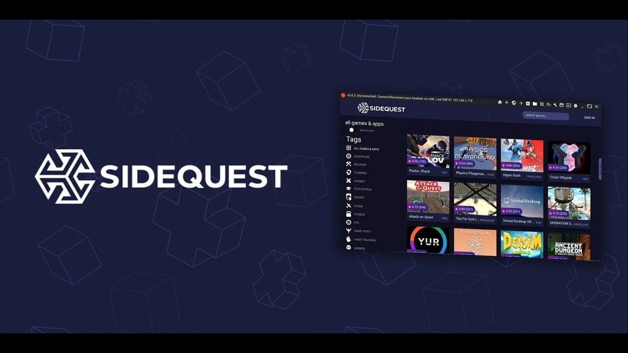 ГАЙД НА SIDE QUEST | УСТАНОВКА ИГР АПК И НАСТРОЙКА QUEST смотреть онлайн