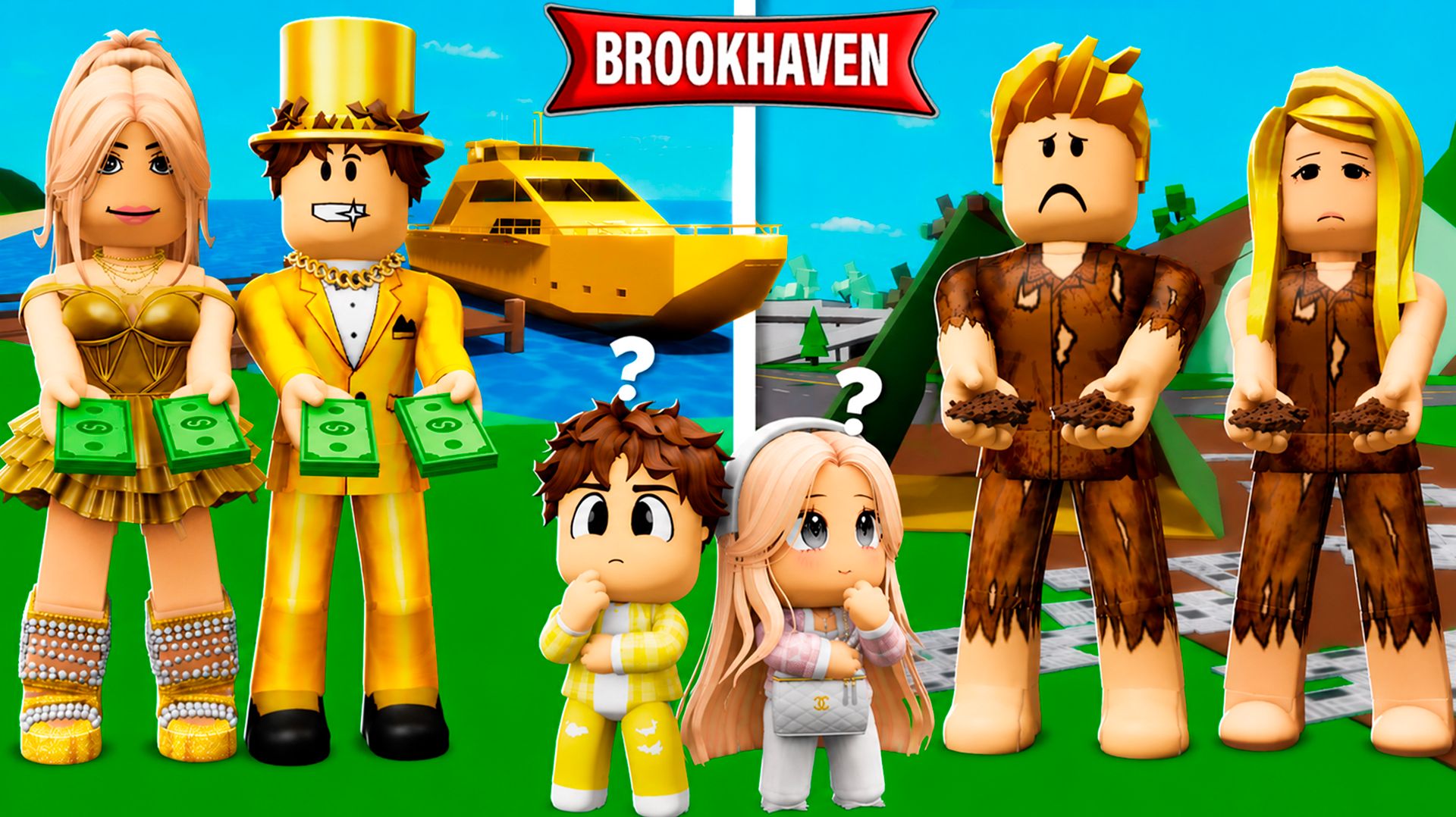 БЕДНАЯ СЕМЬЯ vs БОГАТОЙ СЕМЬИ в ROBLOX в Brookhaven RP 🏡 смотреть онлайн