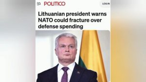 Президент Литвы Гитанас Науседа  в Берлине во время совместной пресс-конференции НАТО ресеует раскол