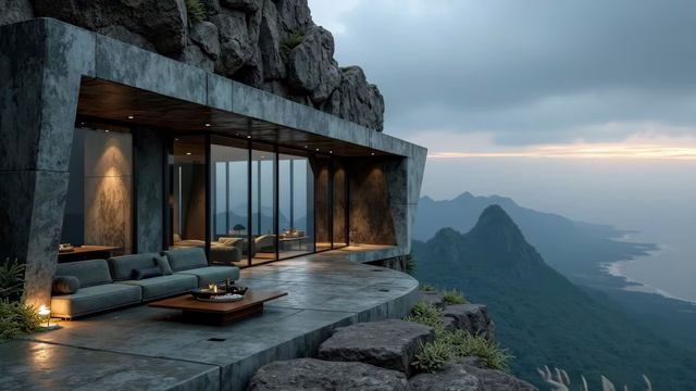 Deep work music ｜ Chillout deep for high focus and productivity in a mountain cliff villa смотреть онлайн